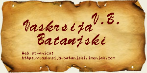 Vaskrsija Batanjski vizit kartica